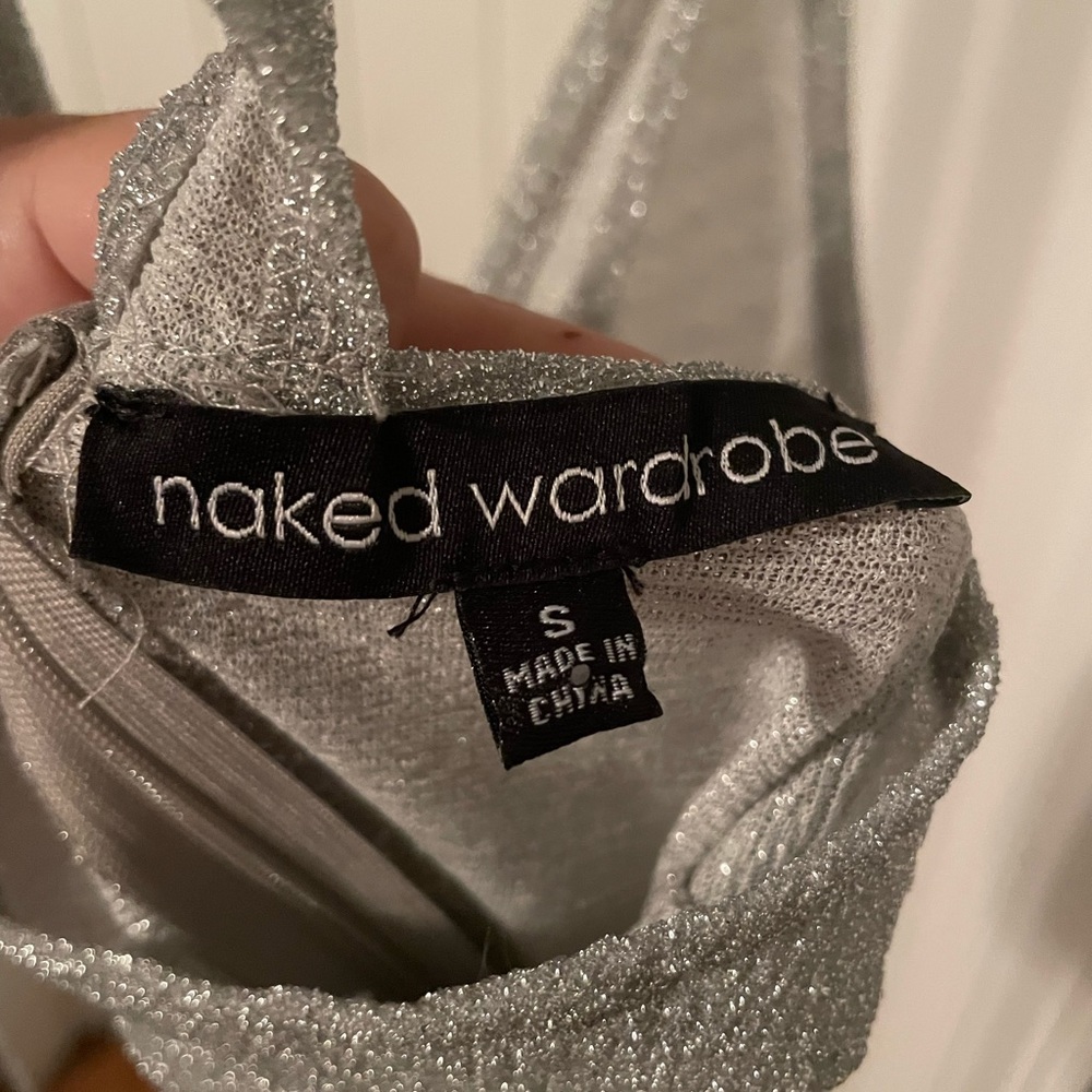 Naked Wardrobe Silver Mini Dress